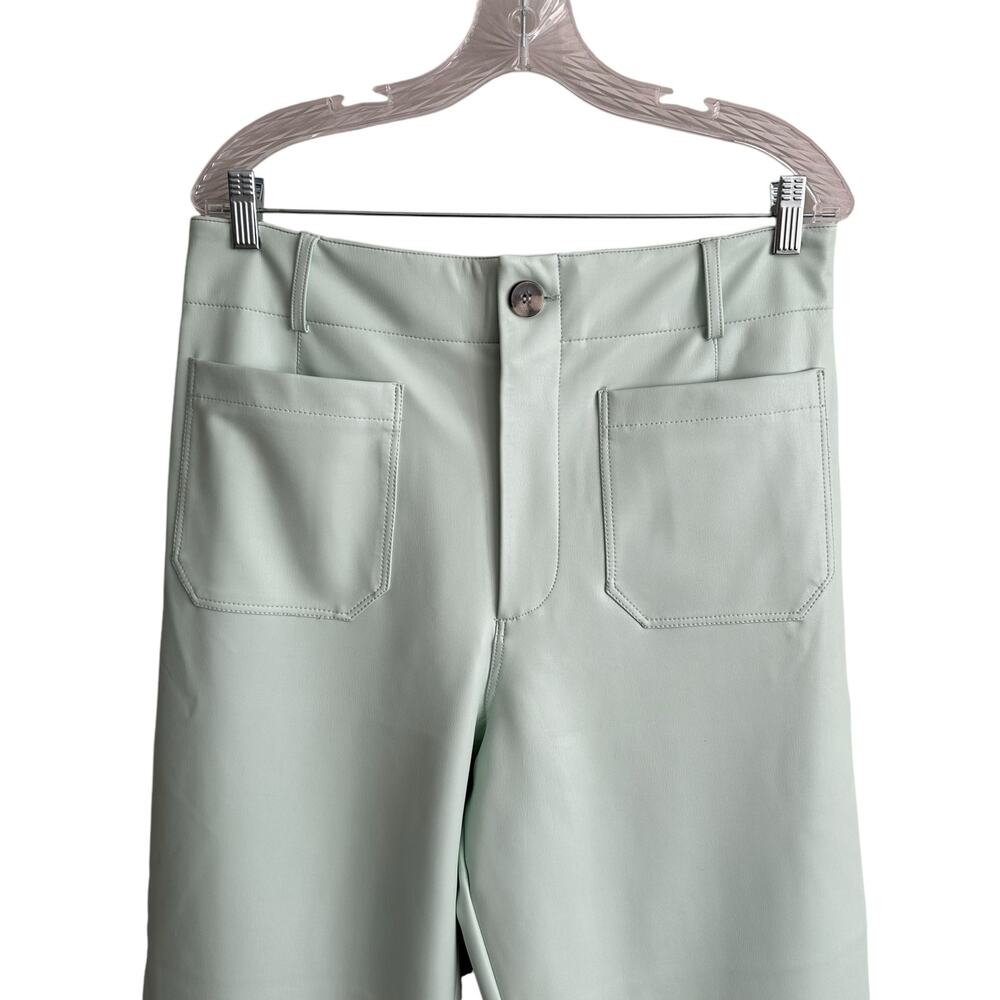 NEW Anthro Maeve The Colette Cropped Wide Leg Faux Leather Edition Mint Size 32 - Picture 8 of 13